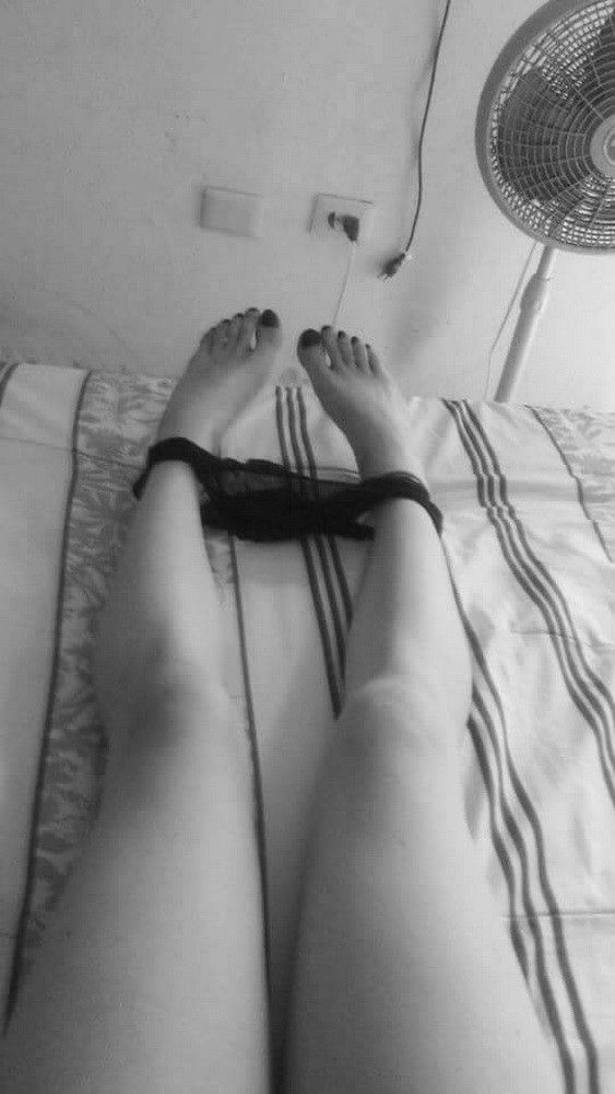 Panties around her ankles, getting ready