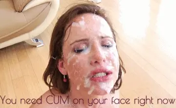 Brunette Cum-Covered Sissy Caption