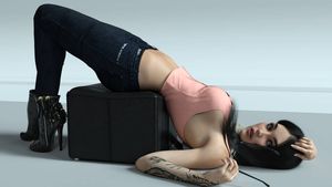 Hot and fit CGI babe posing