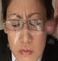 Asian slut getting her glasses covered 2