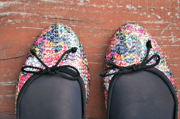 feet in tights close up