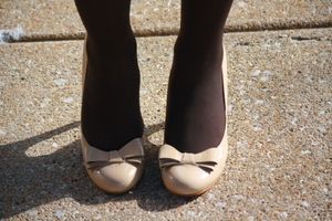 feet in tights close up