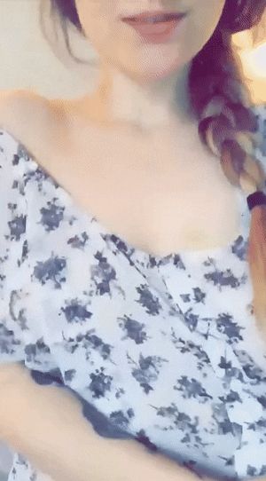 Sexy smiling teen perfect boob reveal.