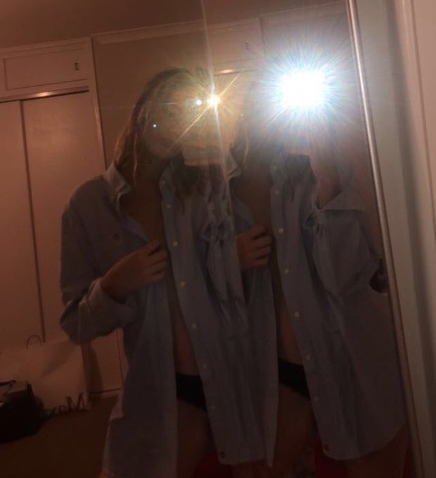 Hot teen mirror selfie