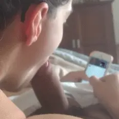 Distracted blowjob