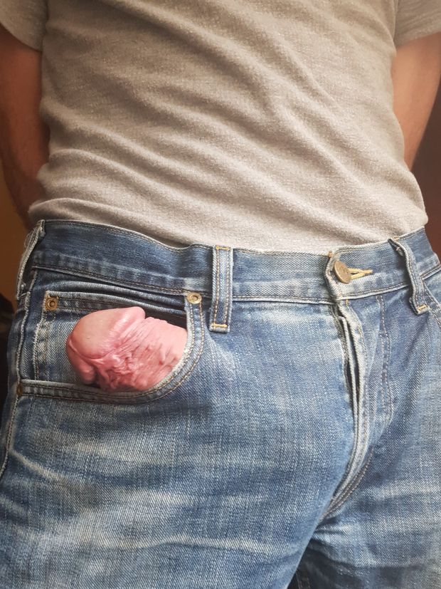 Poking out