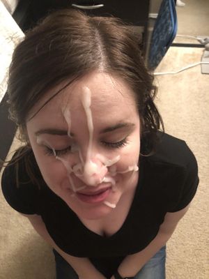 Hot dressed teen cumfaced