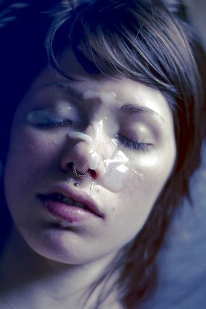 teen face covered in cum
