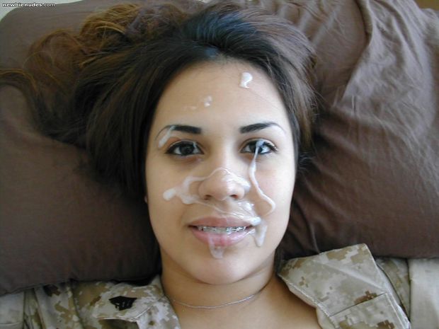 Messy facial cumshot and braces