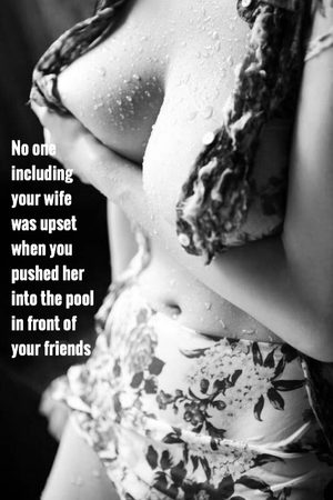 as they all found out I wasnt wearing a bra when my dress clung tightly t omy water soaked body