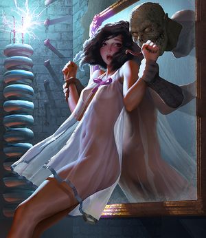 The thing in the mirror.