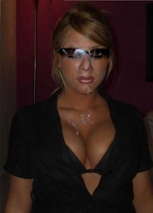 busty cumslut in sunglasses