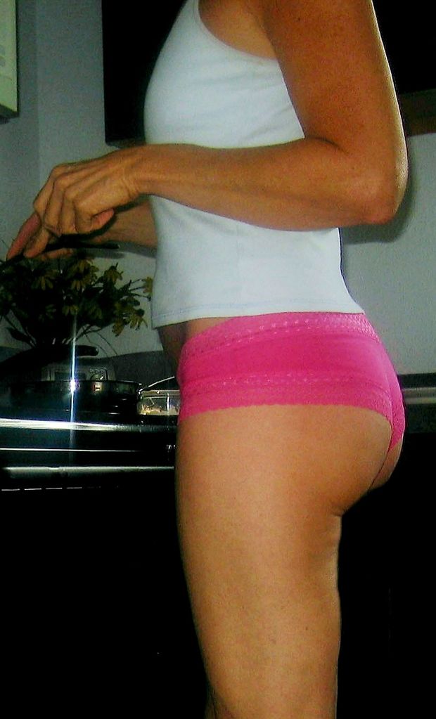 Sexy MILF Lisa In The Kitchen In Only Her Tank Top & Panties