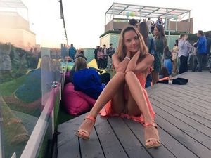 sweet russian teen flashes pussy