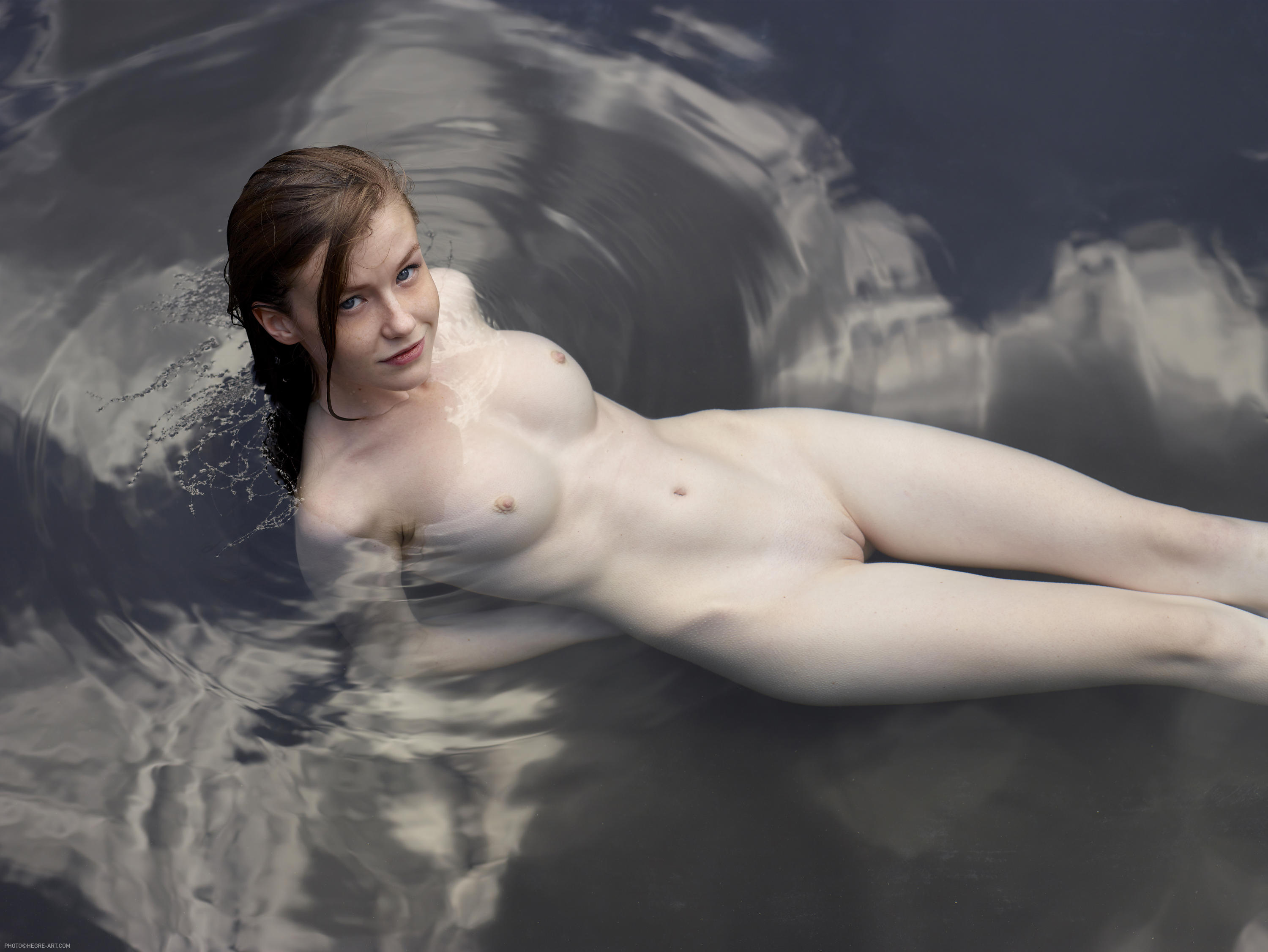 redhead in water