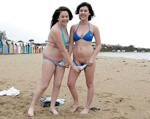 Naughty woman on the beach