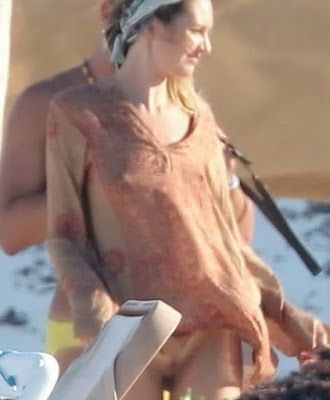 Candice Swanepoel nude panty less topless on the beach in Tulum HQ