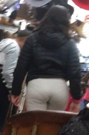 Latina Teen in see through leggings