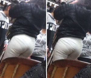 Latina Teen in see through leggings