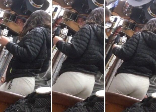 Latina Teen in see through leggings
