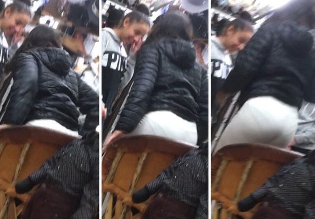 Latina Teen in see through leggings