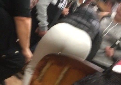 Latina Teen in see through leggings