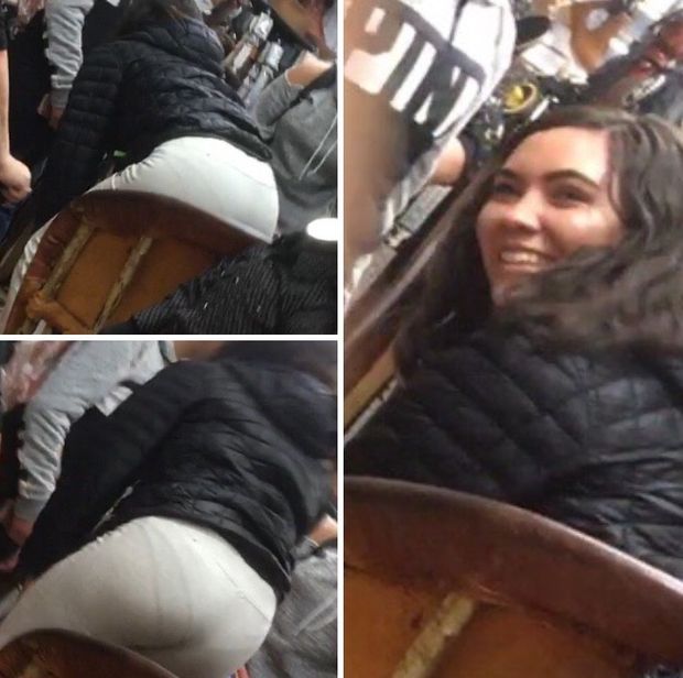 Latina Teen in see through leggings