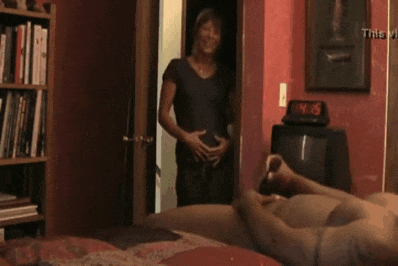Showing off for the cleaner