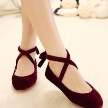 Great feet in red Criss Cross Ballerina Flats