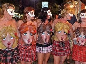 Pretty ladies in a row