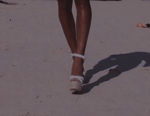 Hot ebony feet wedges