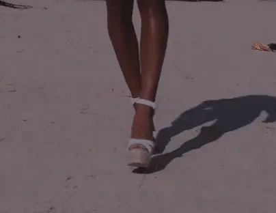 Hot ebony feet wedges