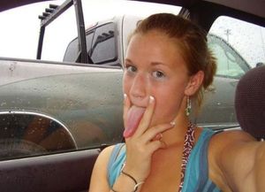 Teen with long tongue