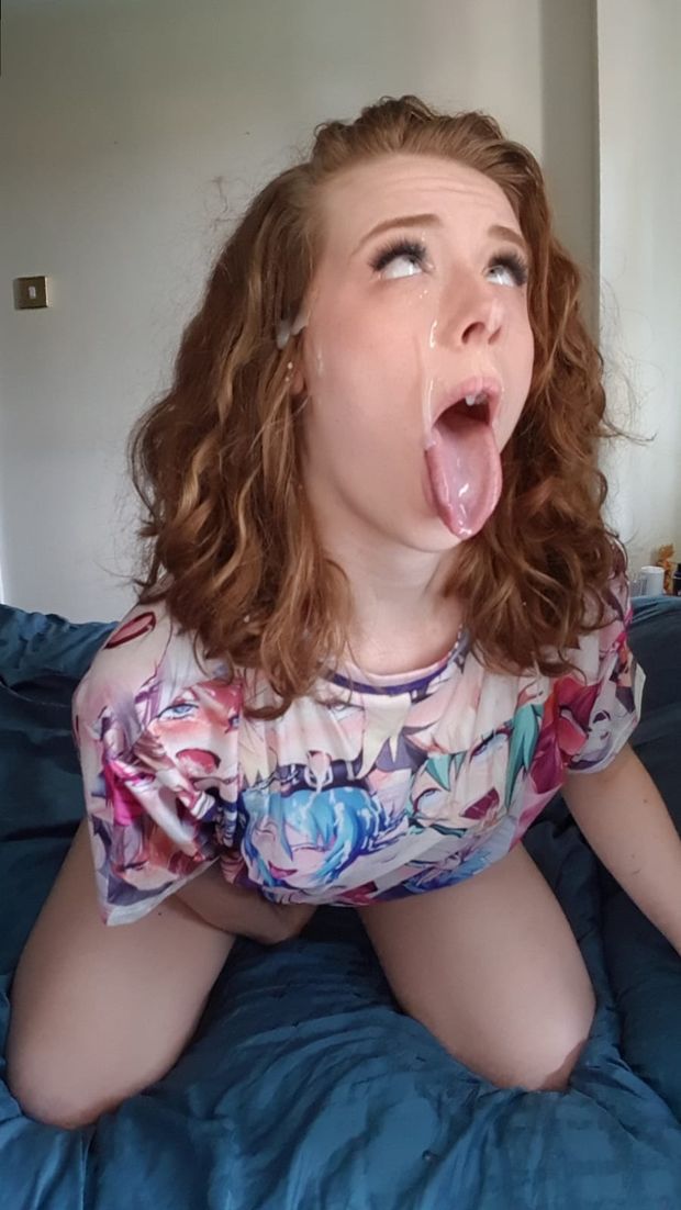 redhead facial ahegao