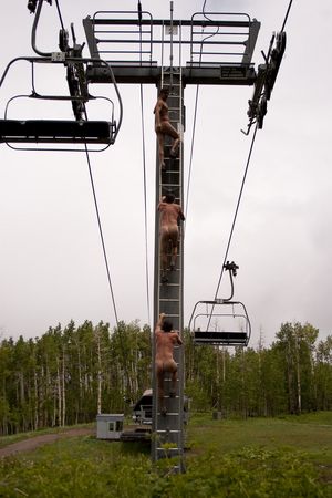 photoshop of me climbing a lift tower naked