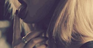 Fingertip presses against these lips