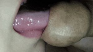 Miss Licky sensually explores all under his foreskin with her tongue