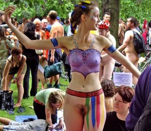 Body painted babe