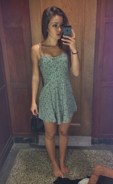 Brunette teen in sun dress