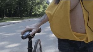 Nasty boob flash on ride