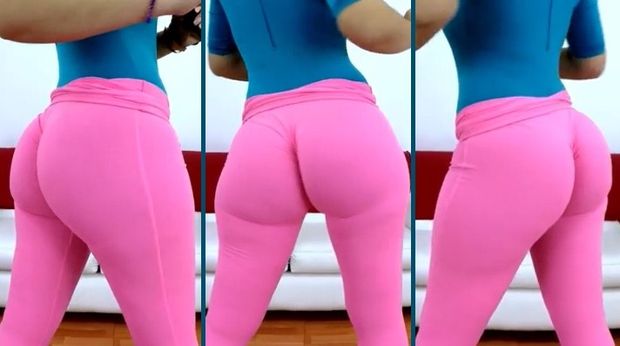 Fiona Does yoga in hot pink leggings