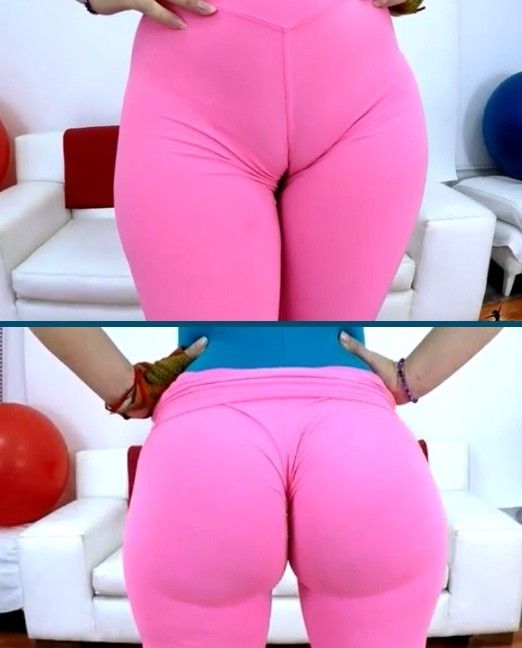 Fiona Does yoga in hot pink leggings