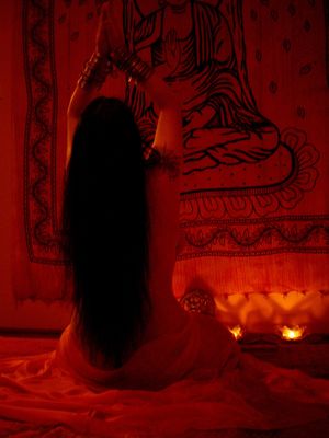 Tantric goddess in her salon.