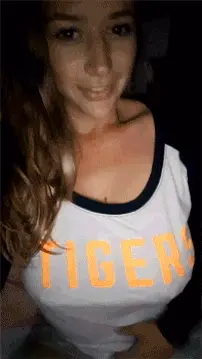 Busty Gal Flashes Some Serious Nipple Iron