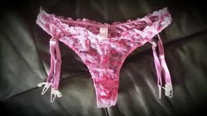 My sexy pink suspender thong
