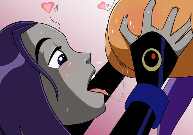 Raven eating ass