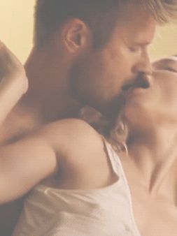 Blonde passionately embraced