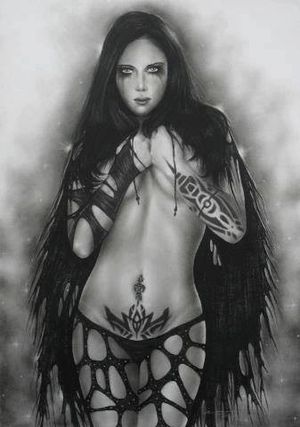 Kreslená Gothická dívka