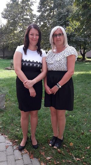 Brown and blonde milf