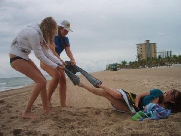 friends stripping public